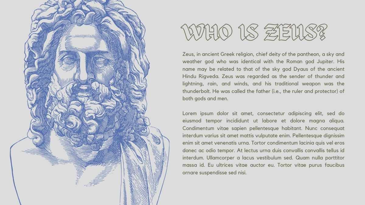 Illustrated Greek God: Zeus - slide 4