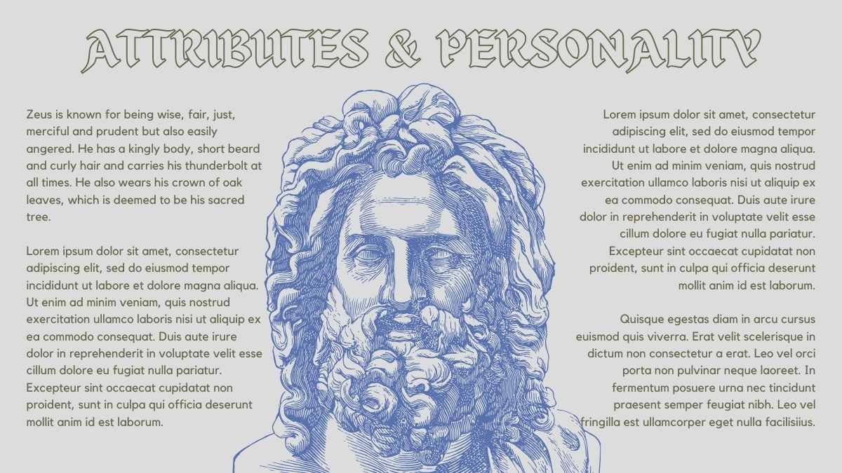 Illustrated Greek God: Zeus - slide 7