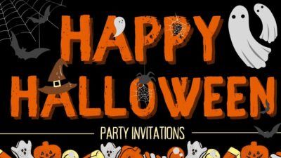 Convites ilustrados para festas de Halloween