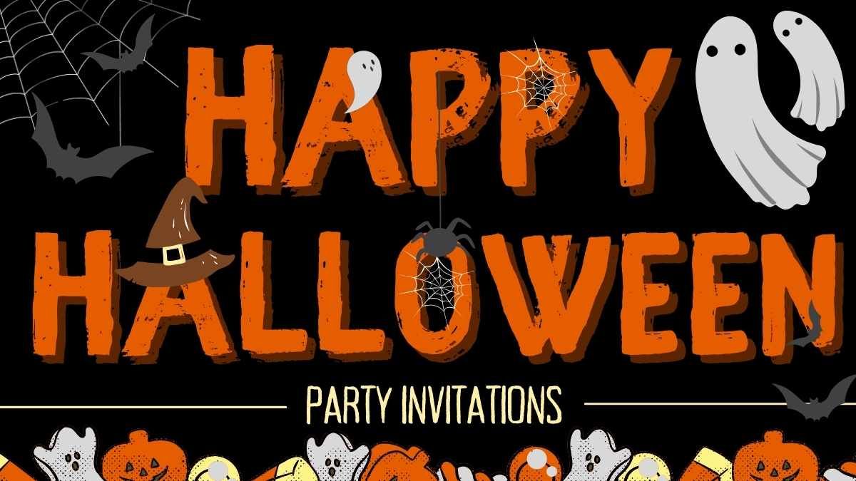 Convites ilustrados para festas de Halloween - slide 0