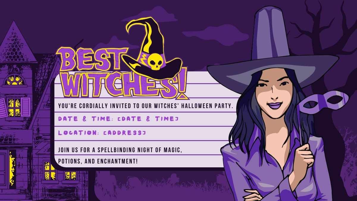 Convites ilustrados para festas de Halloween - slide 3