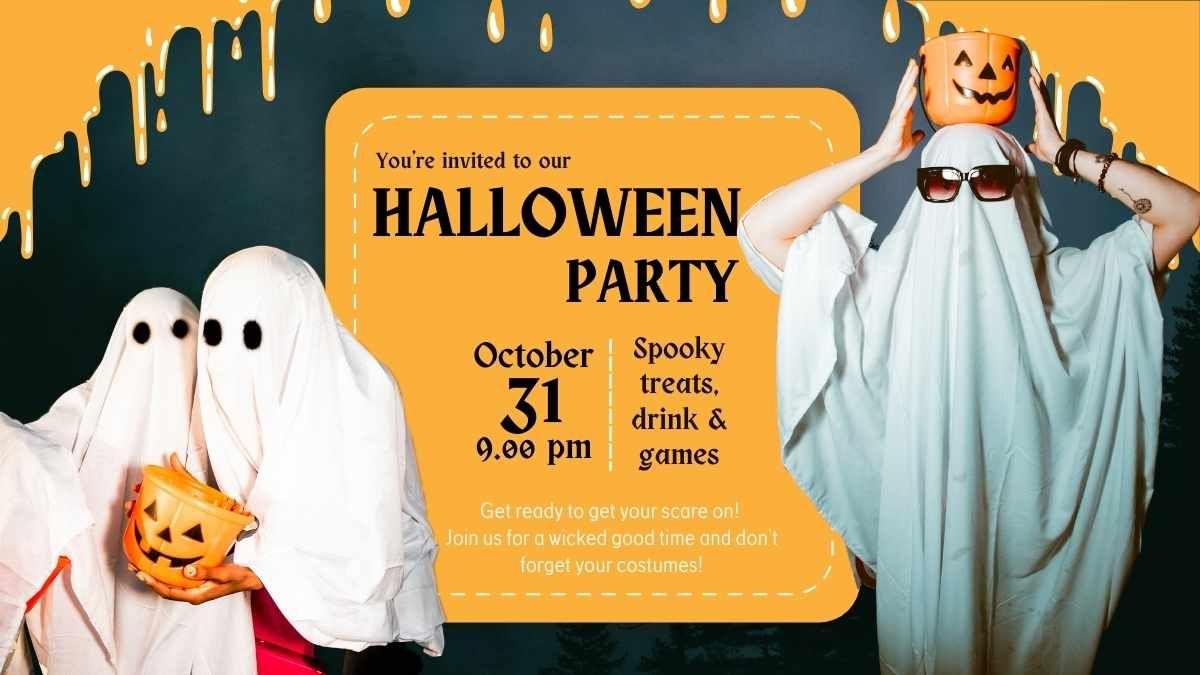 Convites ilustrados para festas de Halloween - slide 4