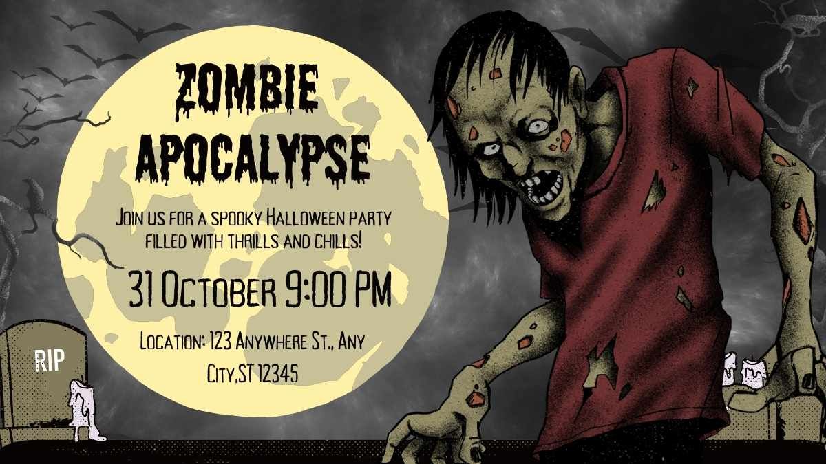 Illustrated Halloween Party Invitations - slide 7