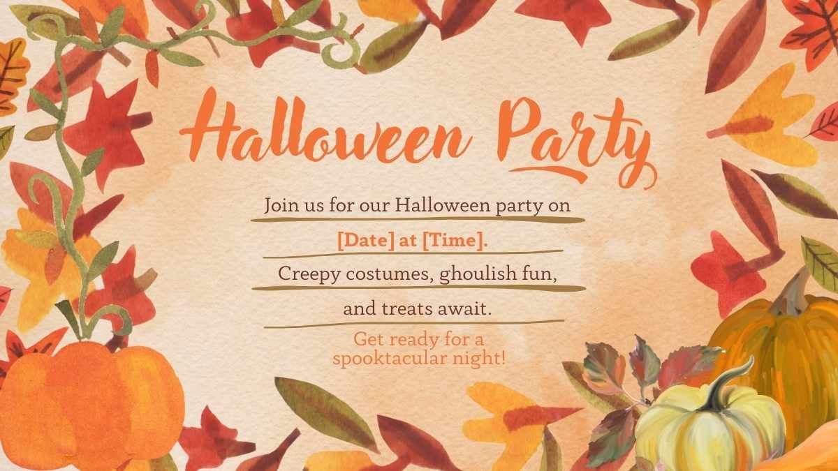 Illustrated Halloween Party Invitations - slide 8