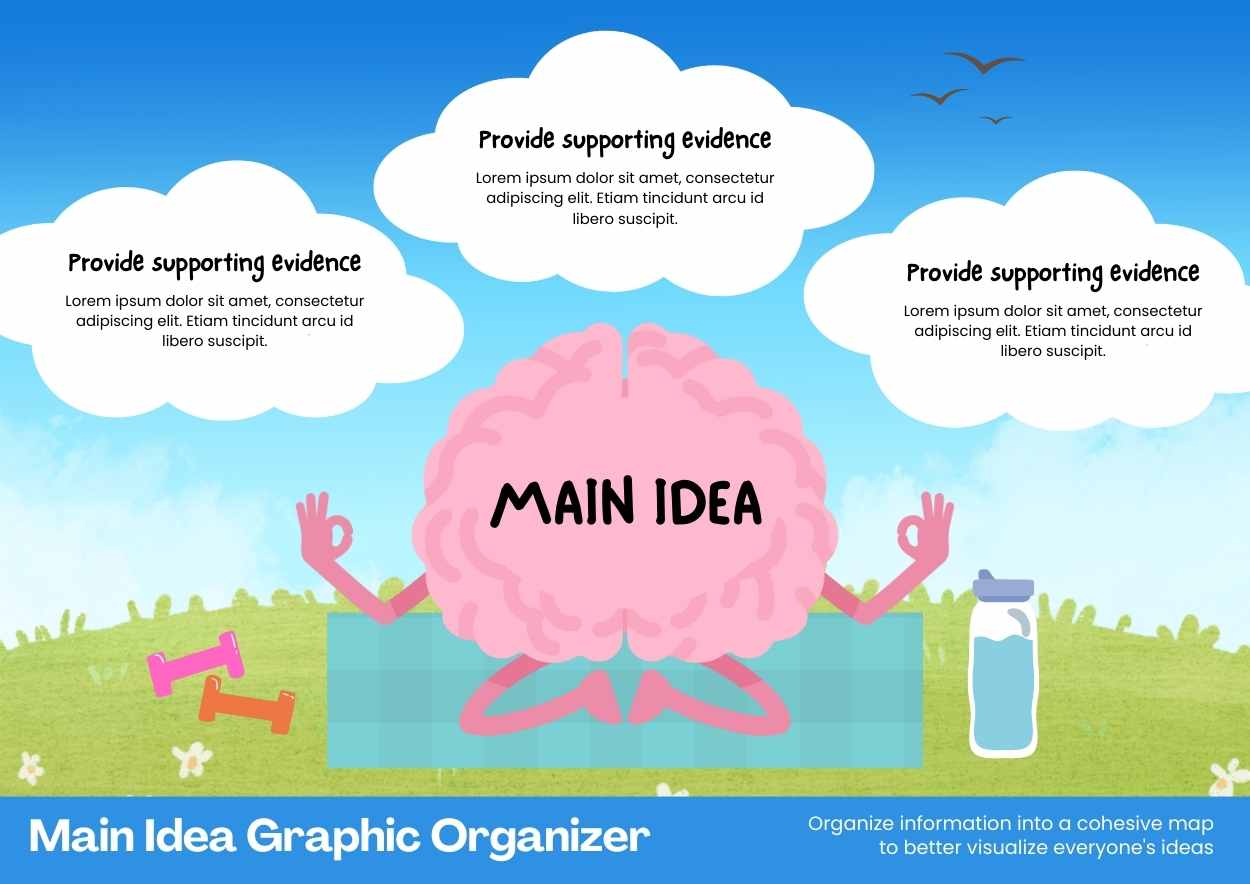 Illustrated Main Idea Infographic - slide 1