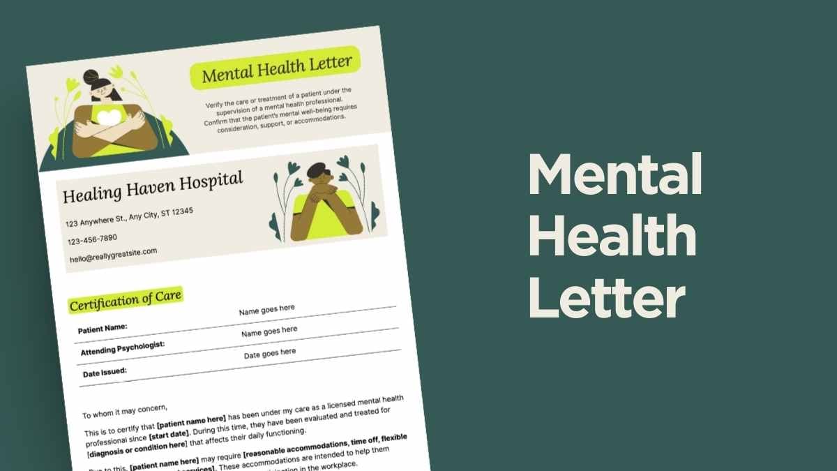 Illustrated Mental Health Letter - slide 1