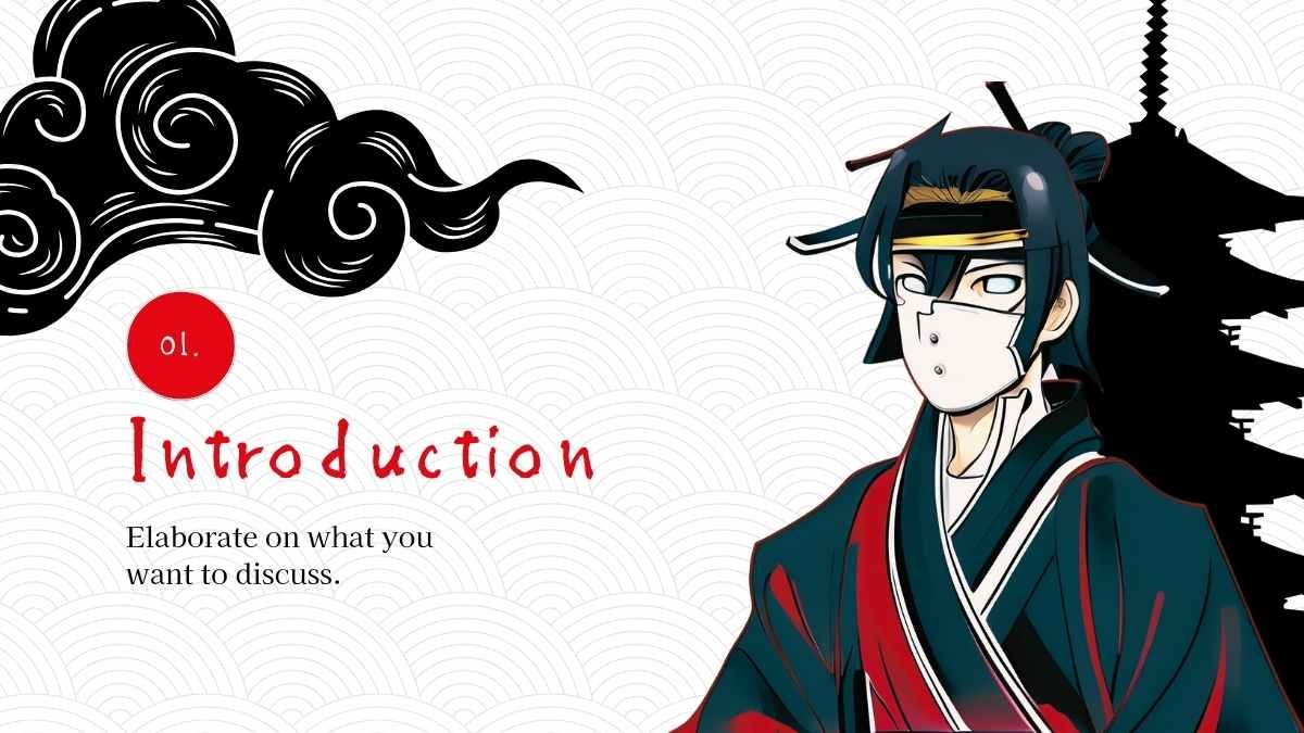Mini presentación ilustrada de anime de samuráis - diapositiva 3