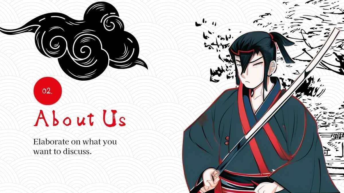 Mini presentación ilustrada de anime de samuráis - diapositiva 7