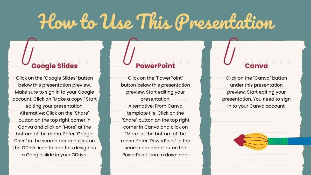 Estas plantillas no se limitan a PowerPoint, también se pueden usar en Google Slides y Canva, lo que te permite trabajar en la plataforma que prefieras. - diapositiva 1