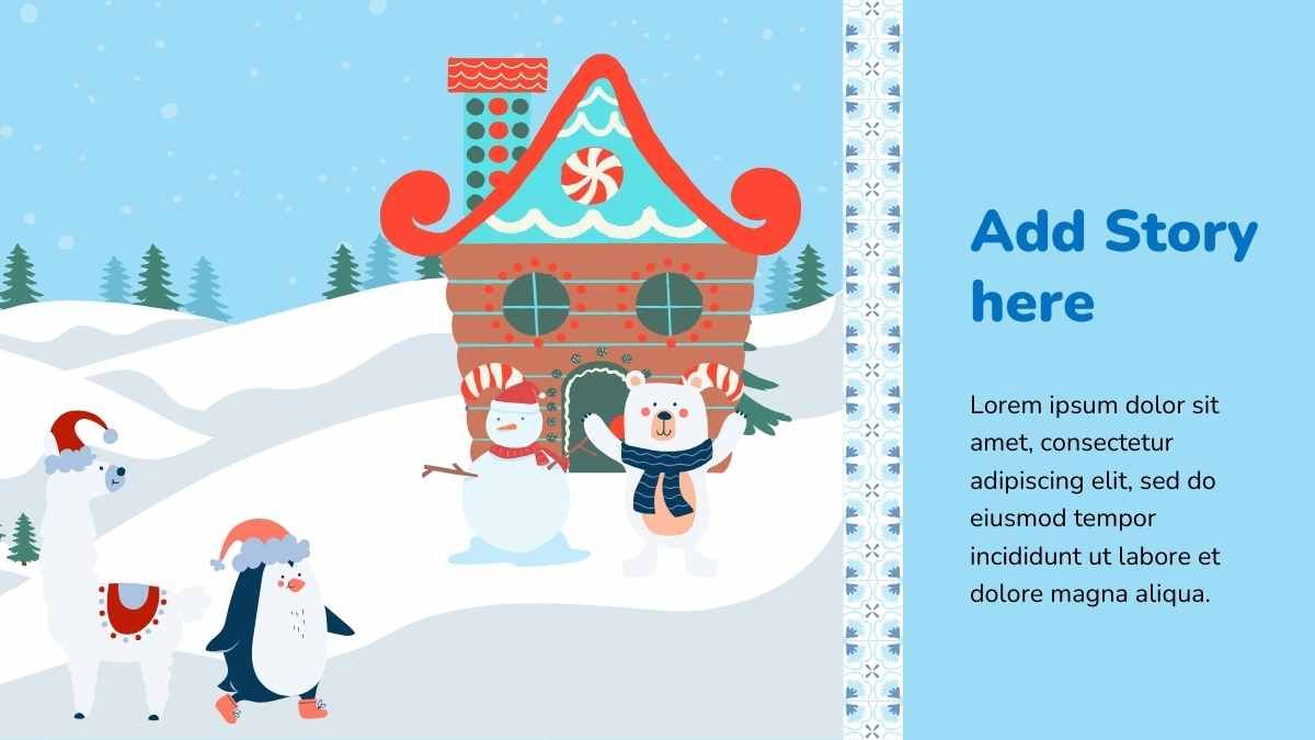 Livro de histórias ilustrado sobre bonecos de neve - slide 10