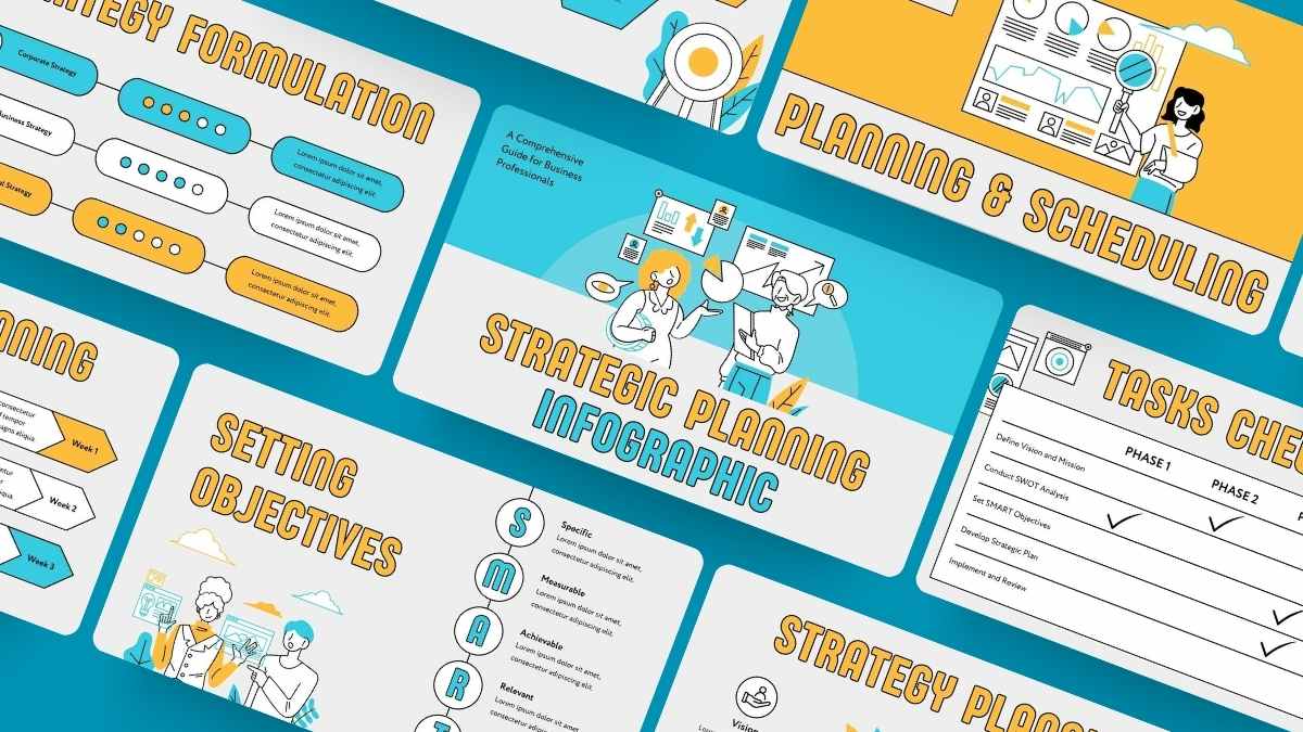 Illustrated Strategic Planning Infographic - slide 1