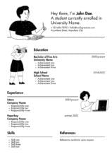 Illustrated Student CV Resume