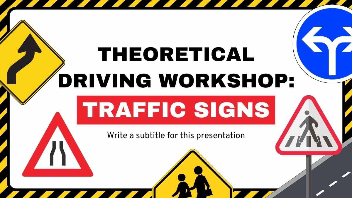 이론적 운전 워크샵: 교통 표지판 그림 설명 - slide 0