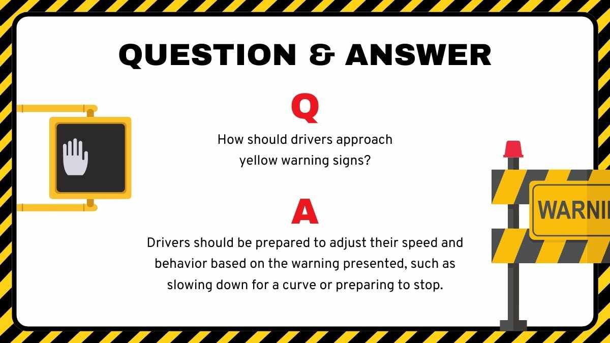 이론적 운전 워크샵: 교통 표지판 그림 설명 - slide 13