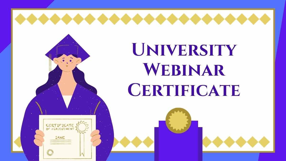 Illustrated University Webinar Certificate - slide 0