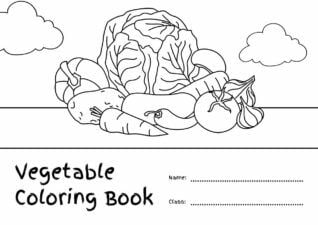 Illustrated Vegetable Coloring Book
