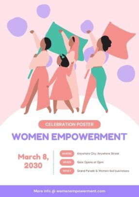 Women Empowerment Celebration Poster. Free PPT & Google Slides Template ...