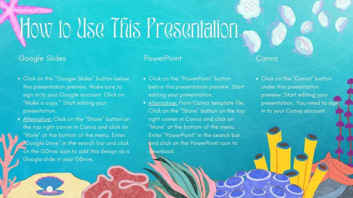 Illustration Blue Ocean Presentation - slide 1