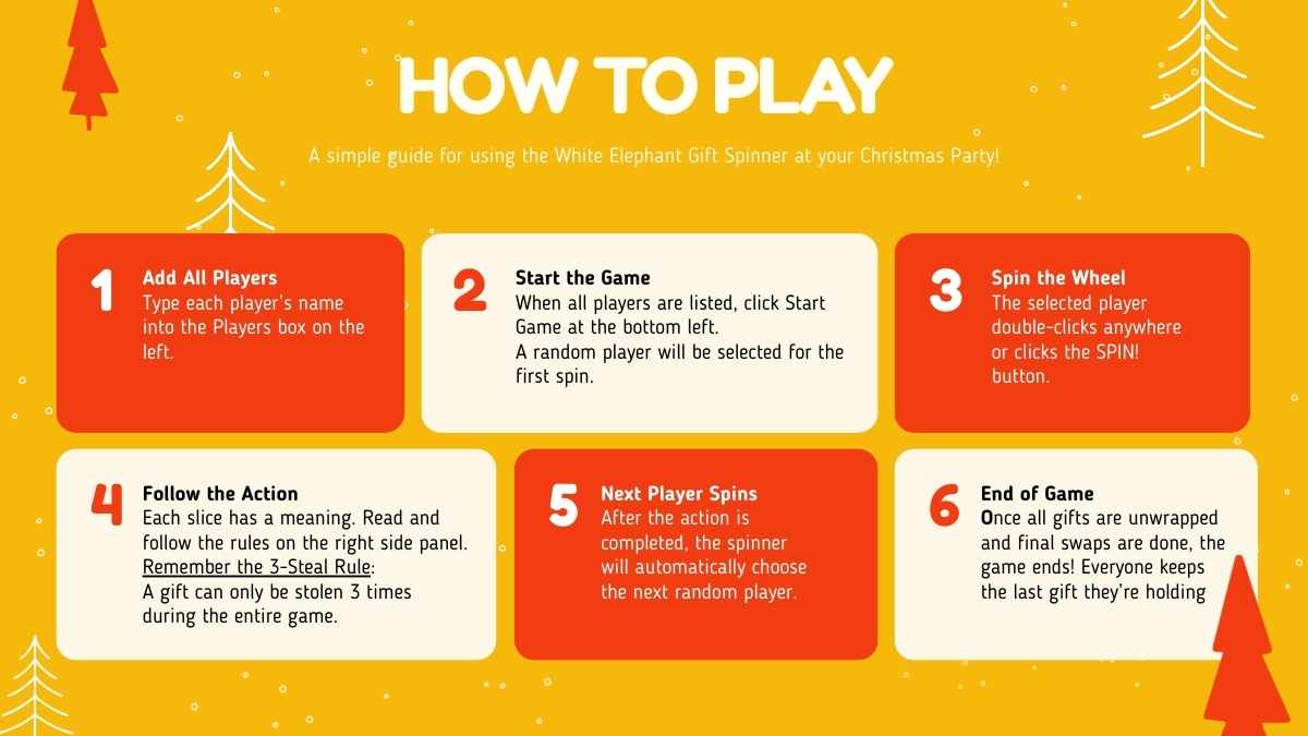 Interactive Christmas Spin-the-Wheel White Elephant Game - slide 2