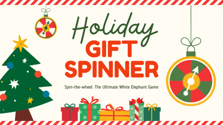 Interactive Christmas Spin-the-Wheel White Elephant Game - slide 1