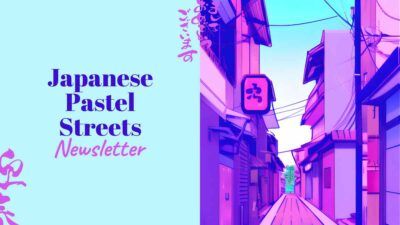 Newsletter em tons pastéis das ruas japonesas