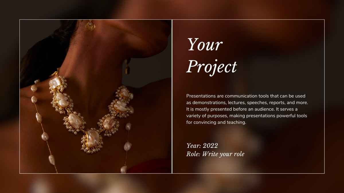 Elegante presentación de negocio de joyería en línea - diapositiva 12