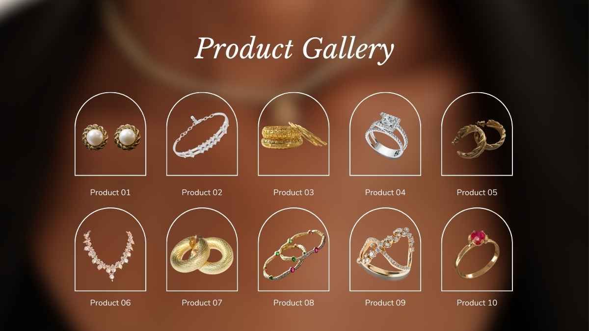 Elegante presentación de negocio de joyería en línea - diapositiva 13