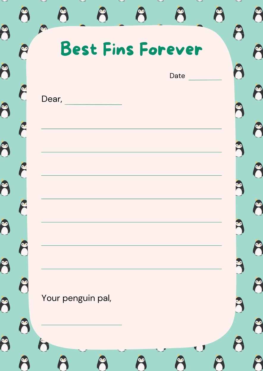Kid-Friendly Penguin Letterhead for Preschool - slide 2