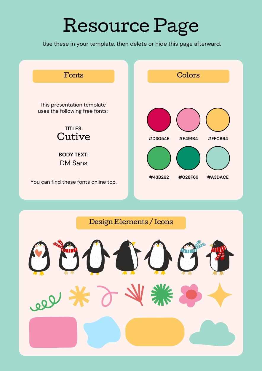 Kid-Friendly Penguin Letterhead for Preschool - slide 3