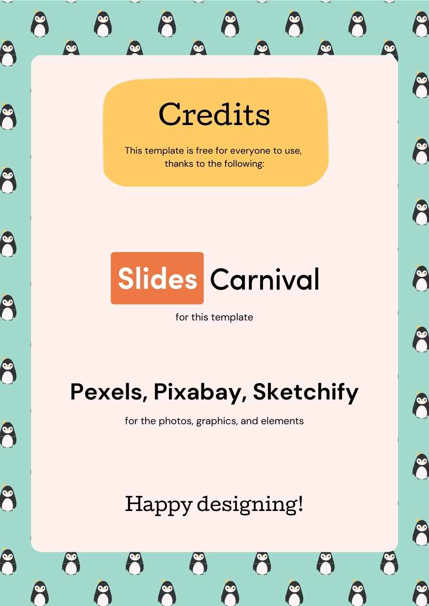Kid-Friendly Penguin Letterhead for Preschool - slide 4