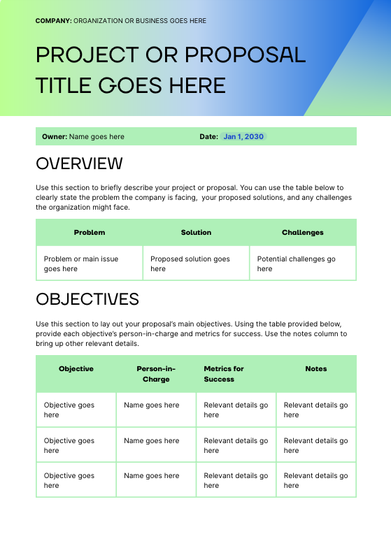 Lean Business Case - slide 1