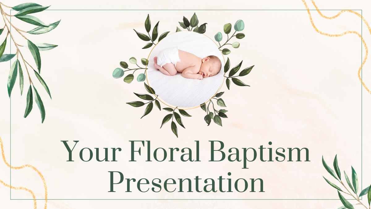 Leaves Floral Baptism Slides - slide 1