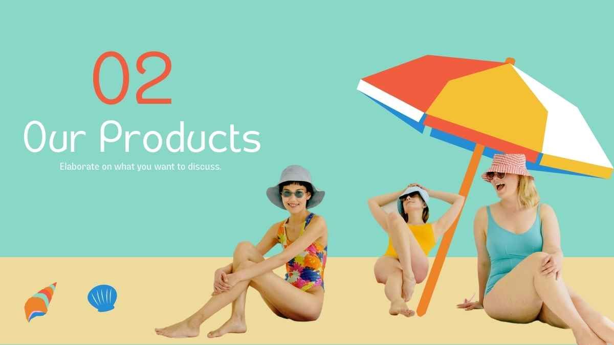 Presentación de negocios estilo collage retro para marca de trajes de baño - diapositiva 10