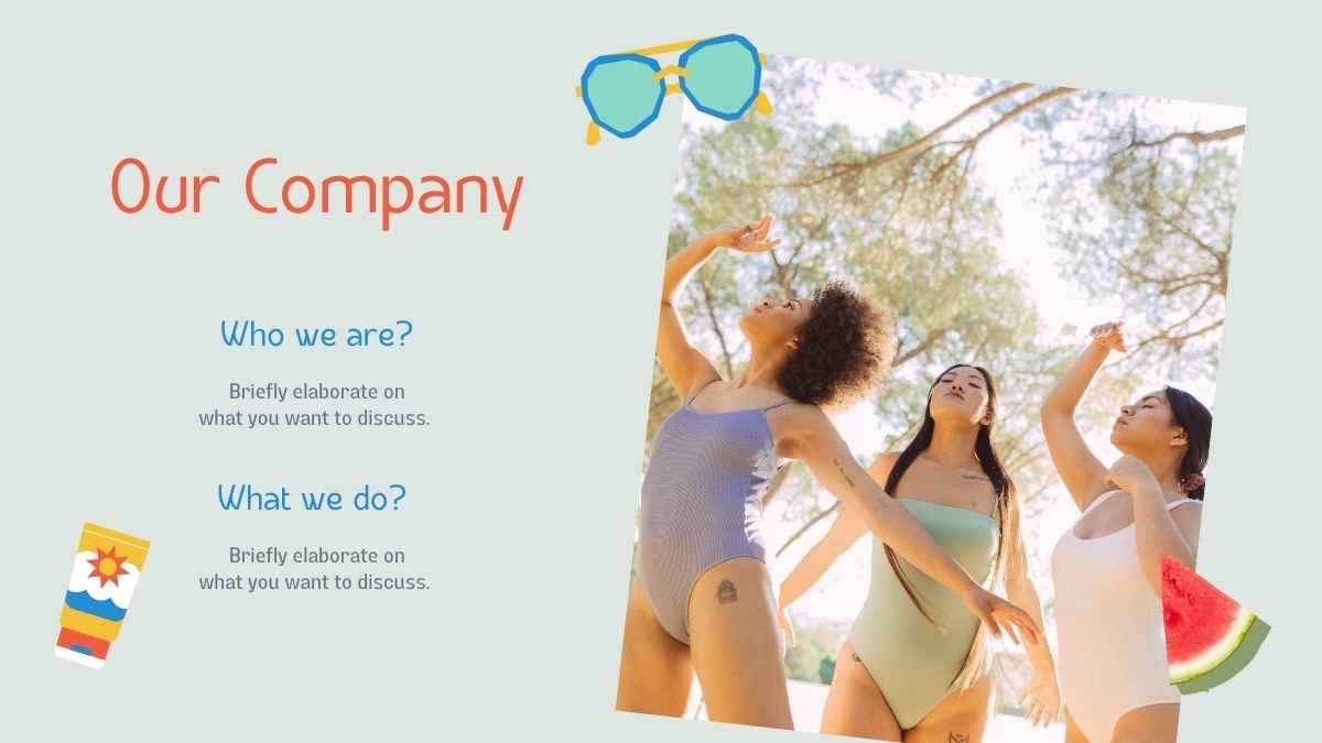 Presentación de negocios estilo collage retro para marca de trajes de baño - diapositiva 7