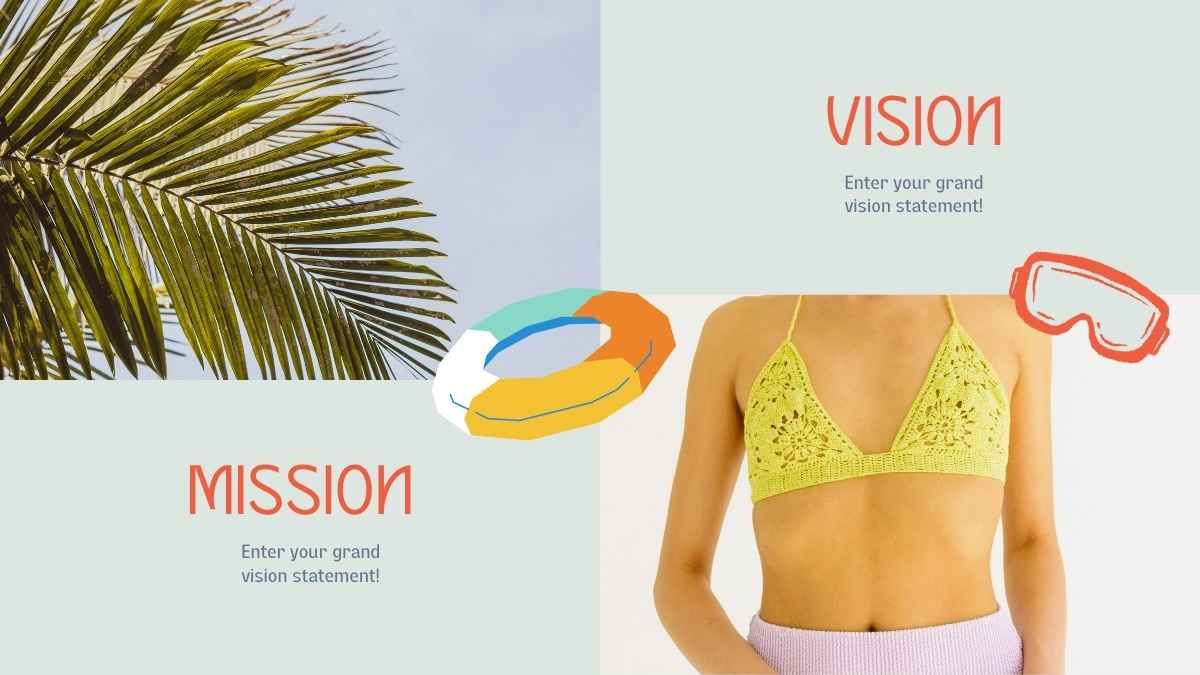 Presentación de negocios estilo collage retro para marca de trajes de baño - diapositiva 8