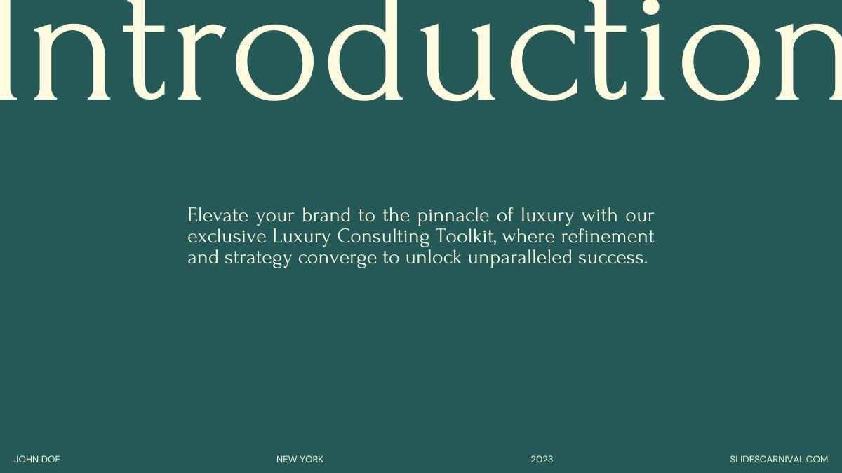 Luxury Consulting Tool Presentation - slide 3