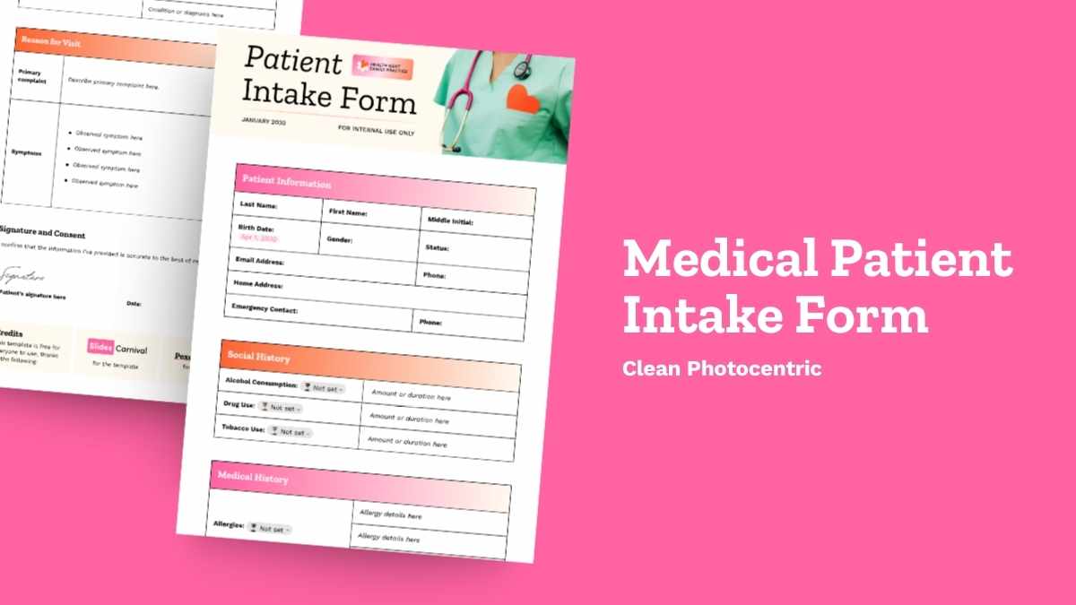 Medical Patient Intake Form - slide 1