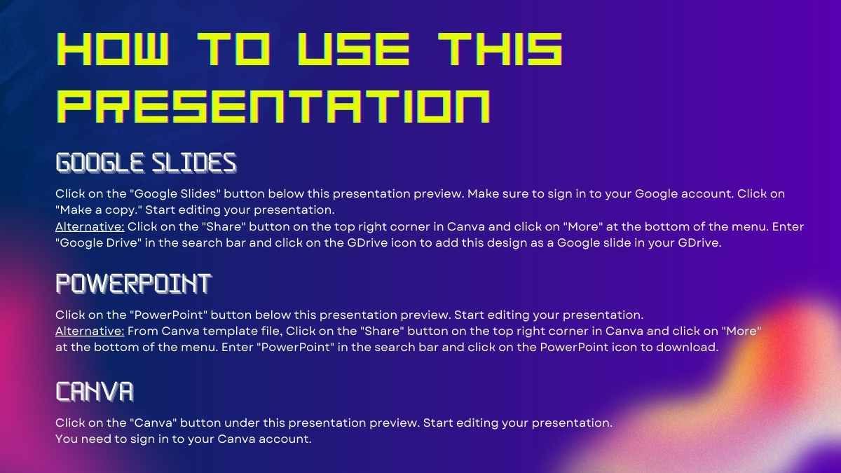 Metaverse Newsletter Neon Presentation  - slide 1
