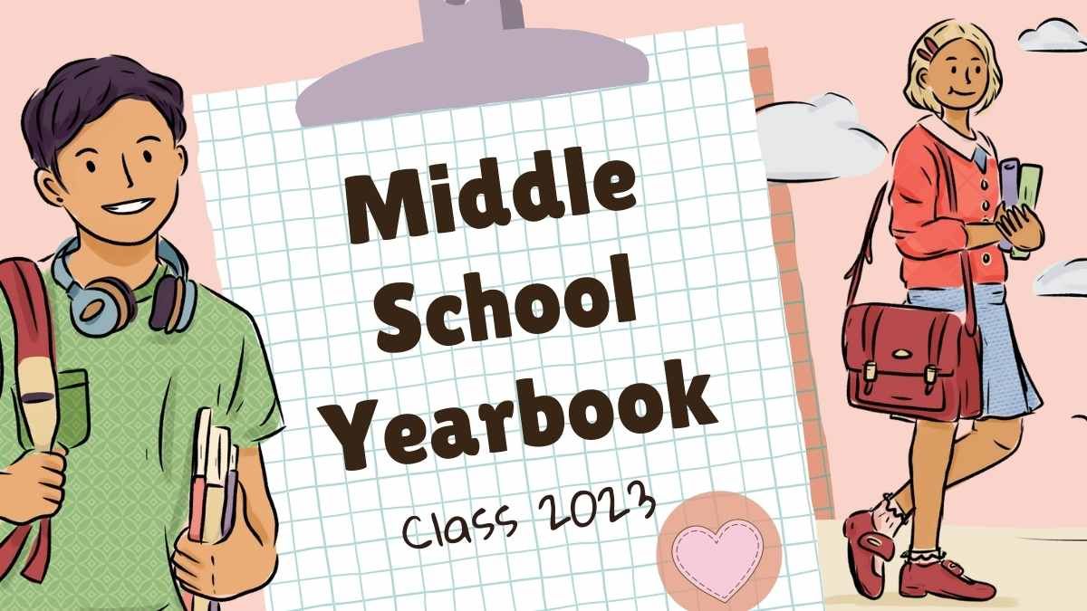 Illustrated Middle School Yearbook - slide 0