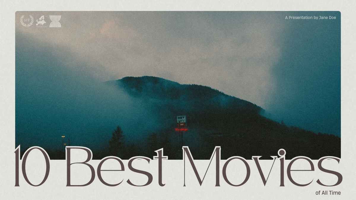 Minimal 10 Best Movies of All Time Presentation - slide 0