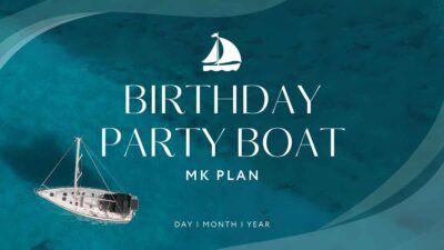Minimal Abstract Birthday Boat Party