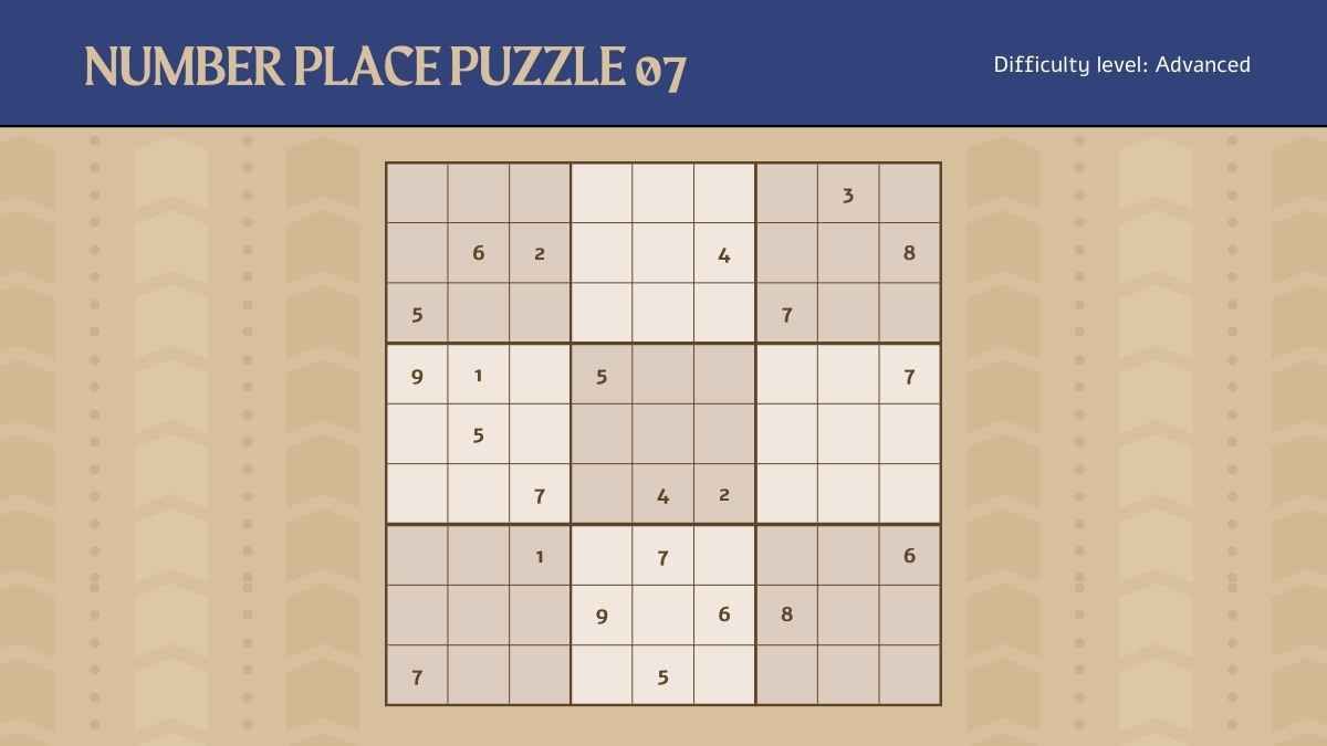 Minimal Advanced Number Place Puzzles Sheets - slide 10