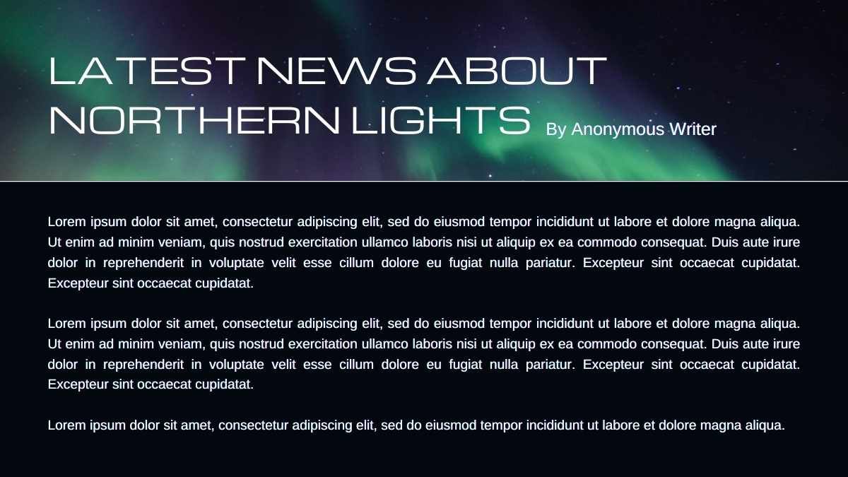 Minimal Aurora Borealis Newsletter - slide 4