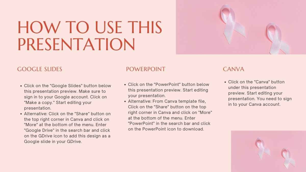 Apresentação minimalista para o mês de sensibilização sobre o câncer de mama - slide 1