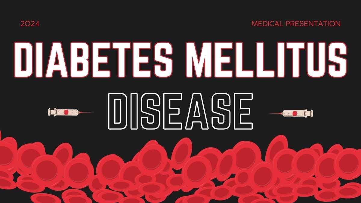 Red Diabetes Mellitus Disease Slides - slide 1
