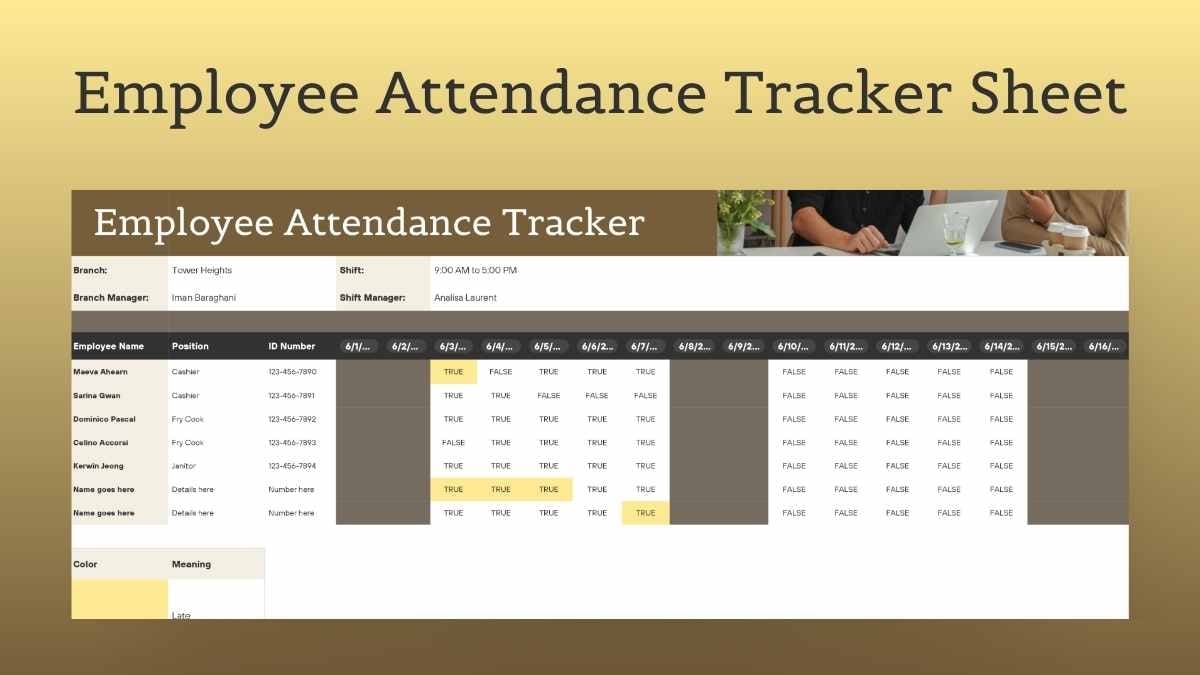 Minimal Employee Attendance Tracker Sheet - slide 1