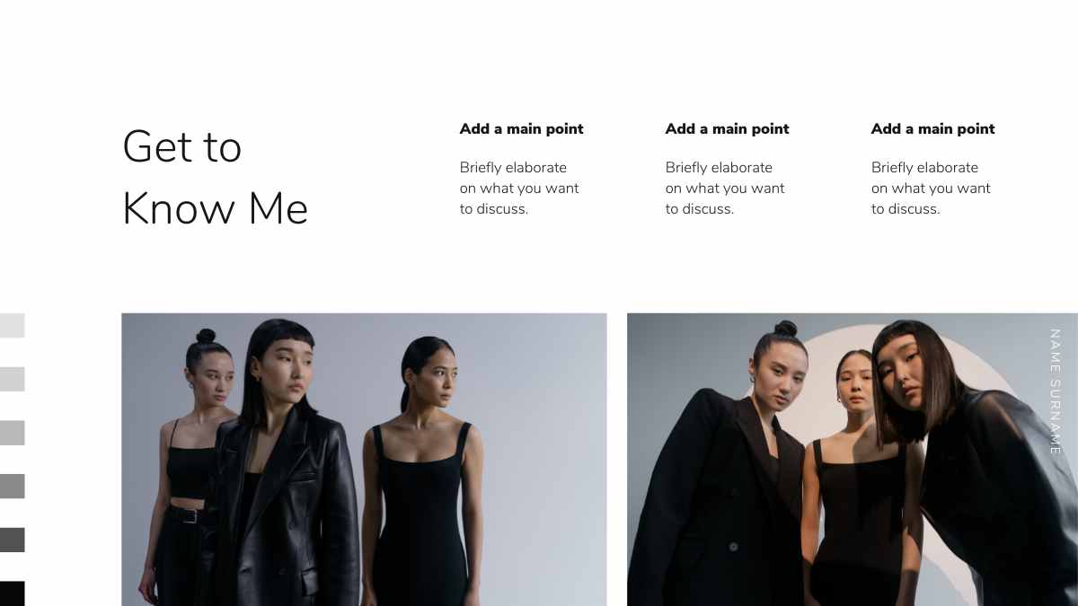 최소한의 패션 사진 작가 포트폴리오 - 슬라이드 5