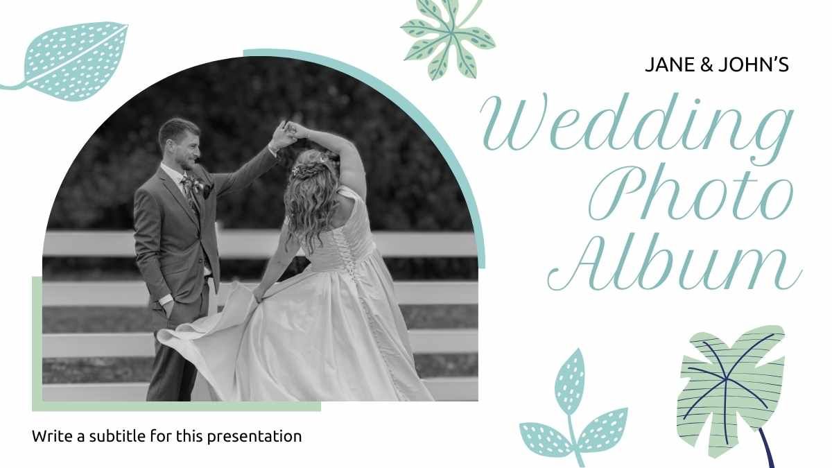 Álbum de fotos de boda minimalista con flores - diapositiva 0