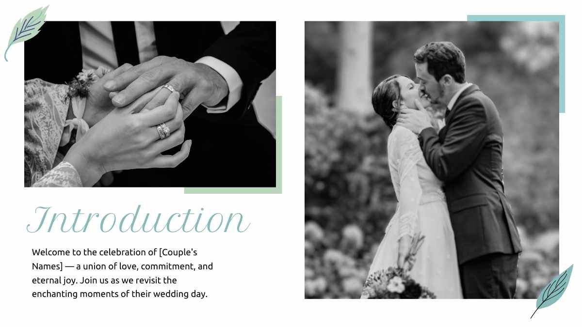 Álbum de fotos de boda minimalista con flores - diapositiva 2