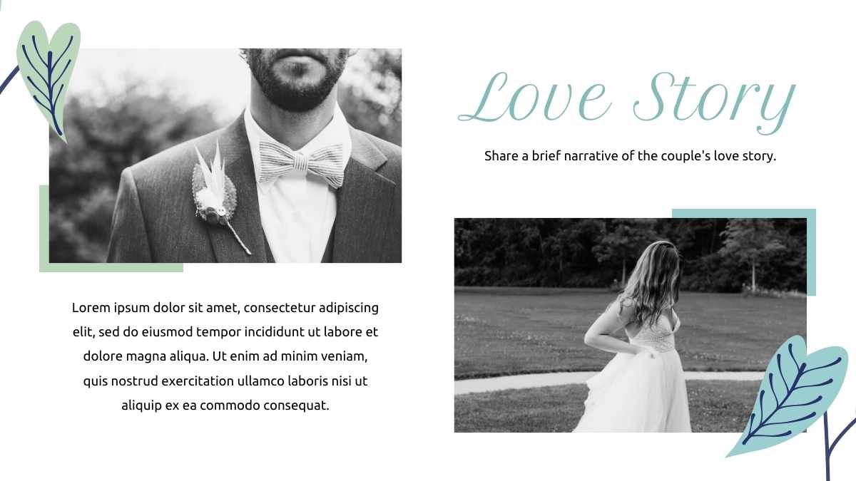 Álbum de fotos de boda minimalista con flores - diapositiva 4